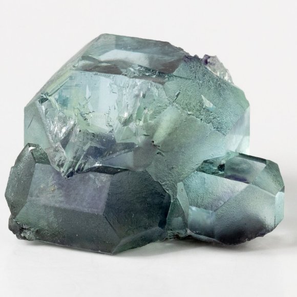 Rare AAA gemmy green fluorite with dark purple phantom cube - Picture 12 of 15